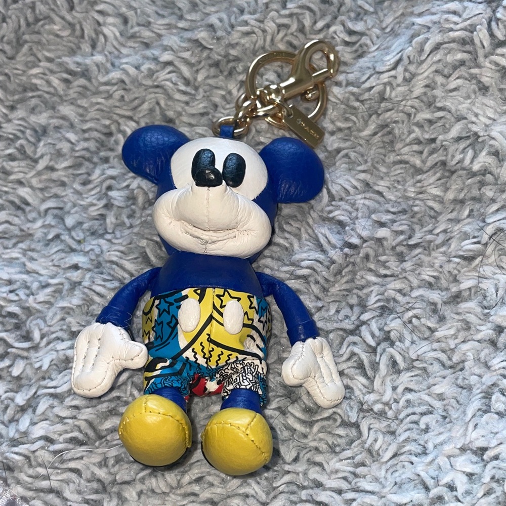 Coach x Disney Mickey Mouse leather keychain charm